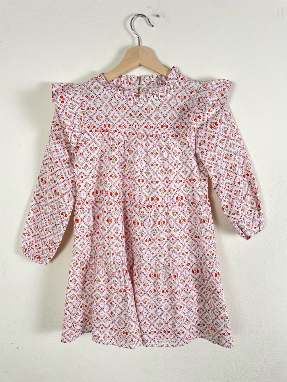 Shop the Mint Girls 8/10 Ruffle Long Sleeve Floral Cottagecore Boho Dress